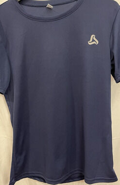Silkworld Men's Dri-Fit Running Shirt Large Blue Performance Athletic Stretch Te